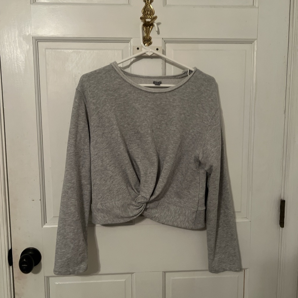 Aerie Grey Cropped Crewneck with twist detail 🩶